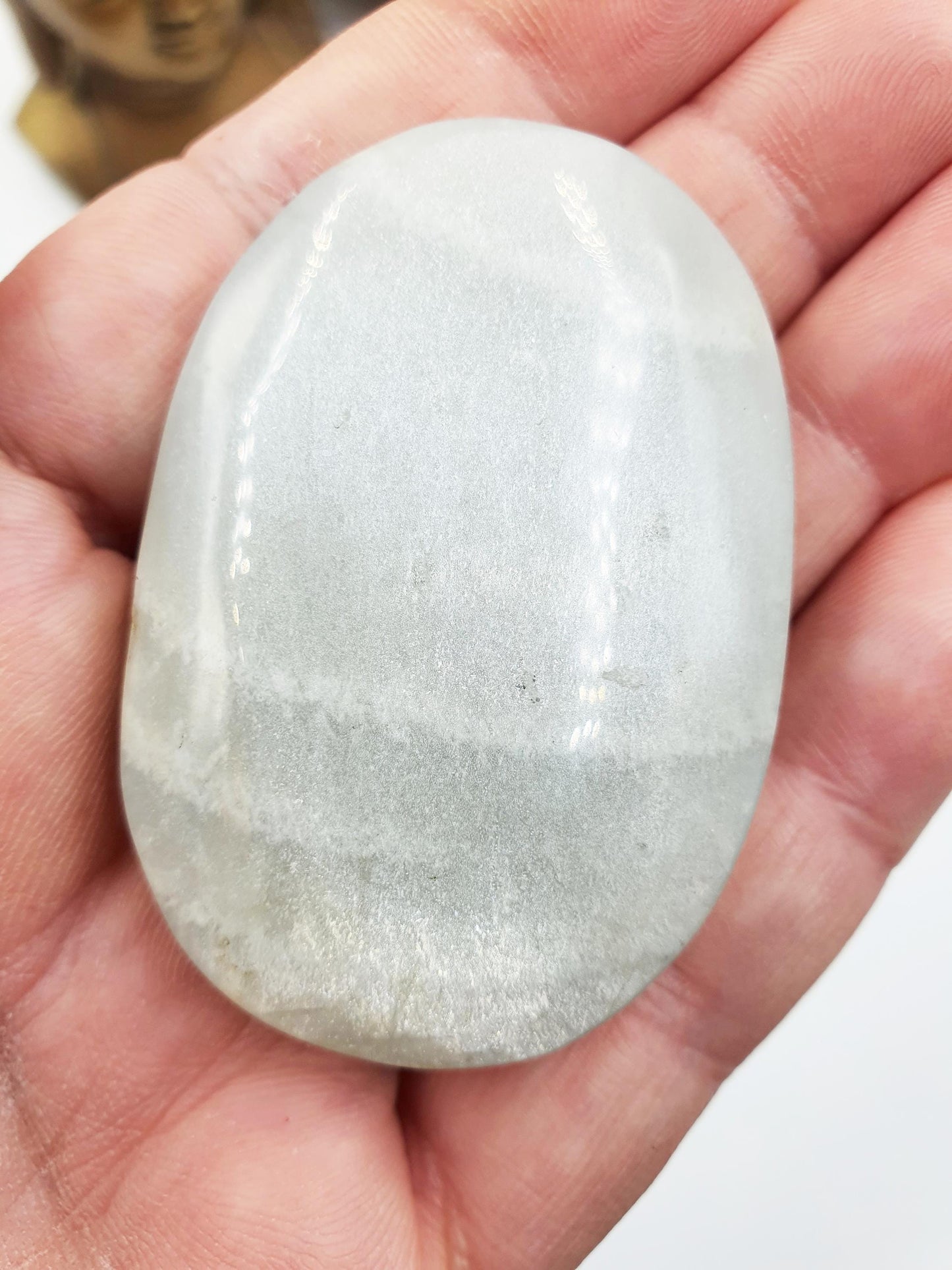 Green Moonstone Palm - Heart Chakra & Emotional Balance Healing Crystal, 50g
