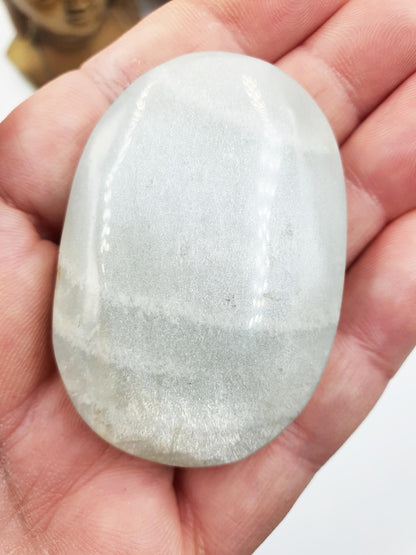 Green Moonstone Palm - Heart Chakra & Emotional Balance Healing Crystal, 50g