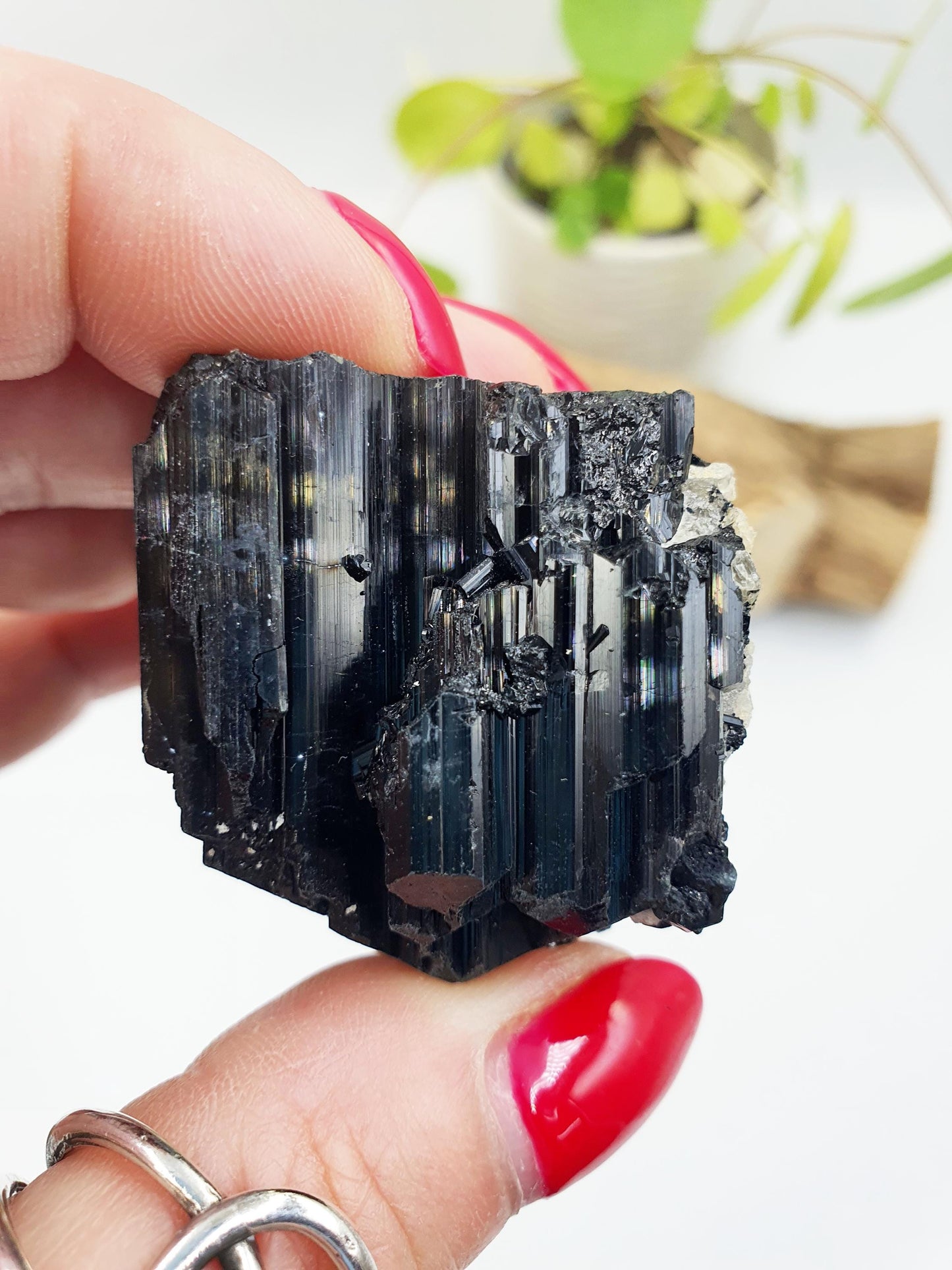 Flashy Raw Zambian Black Tourmaline Specimen - Natural Protection and Grounding Crystal - 65g