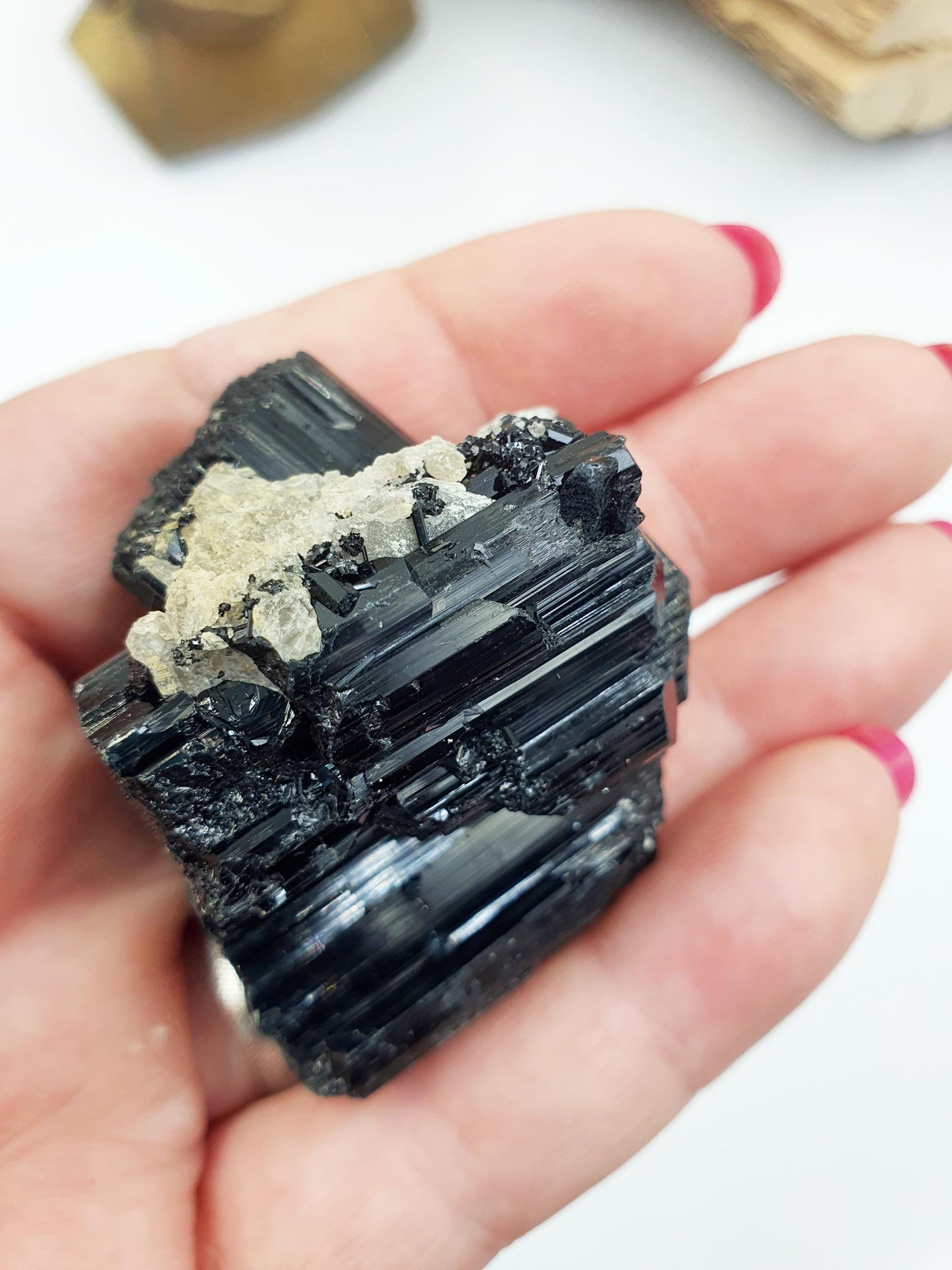 Flashy Raw Zambian Black Tourmaline Specimen - Natural Protection and Grounding Crystal - 65g