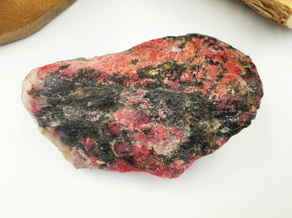 Large Raw Red Rhodonite Specimen - Emotional Healing & Compassion Crystal Chunk, 590g
