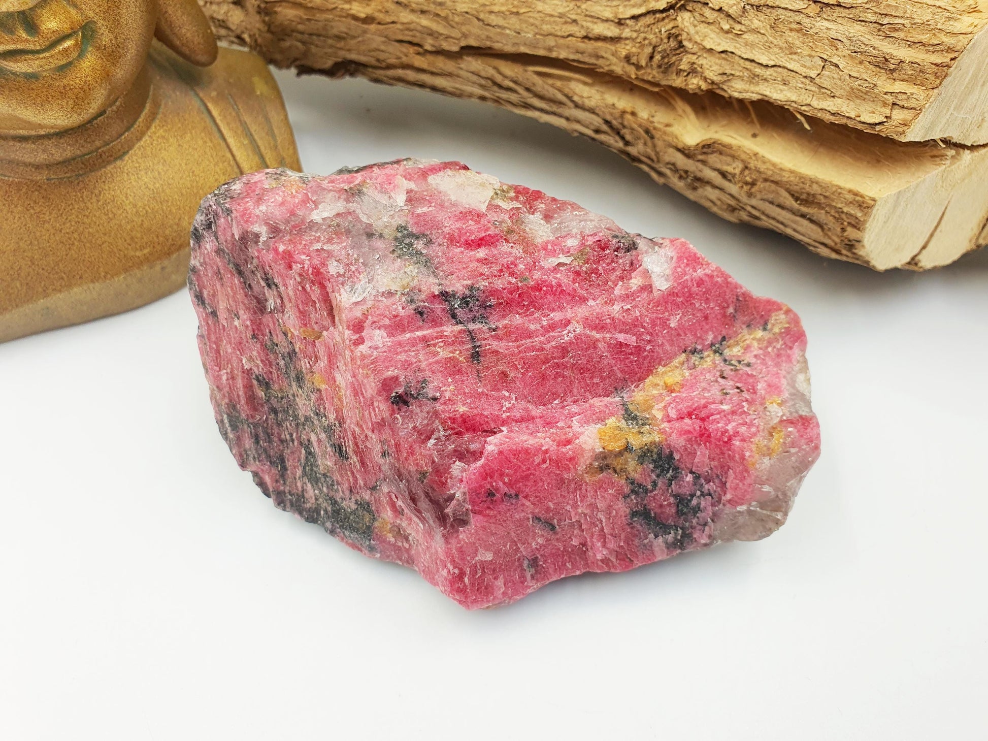 Large Raw Red Rhodonite Specimen - Emotional Healing & Compassion Crystal Chunk, 590g