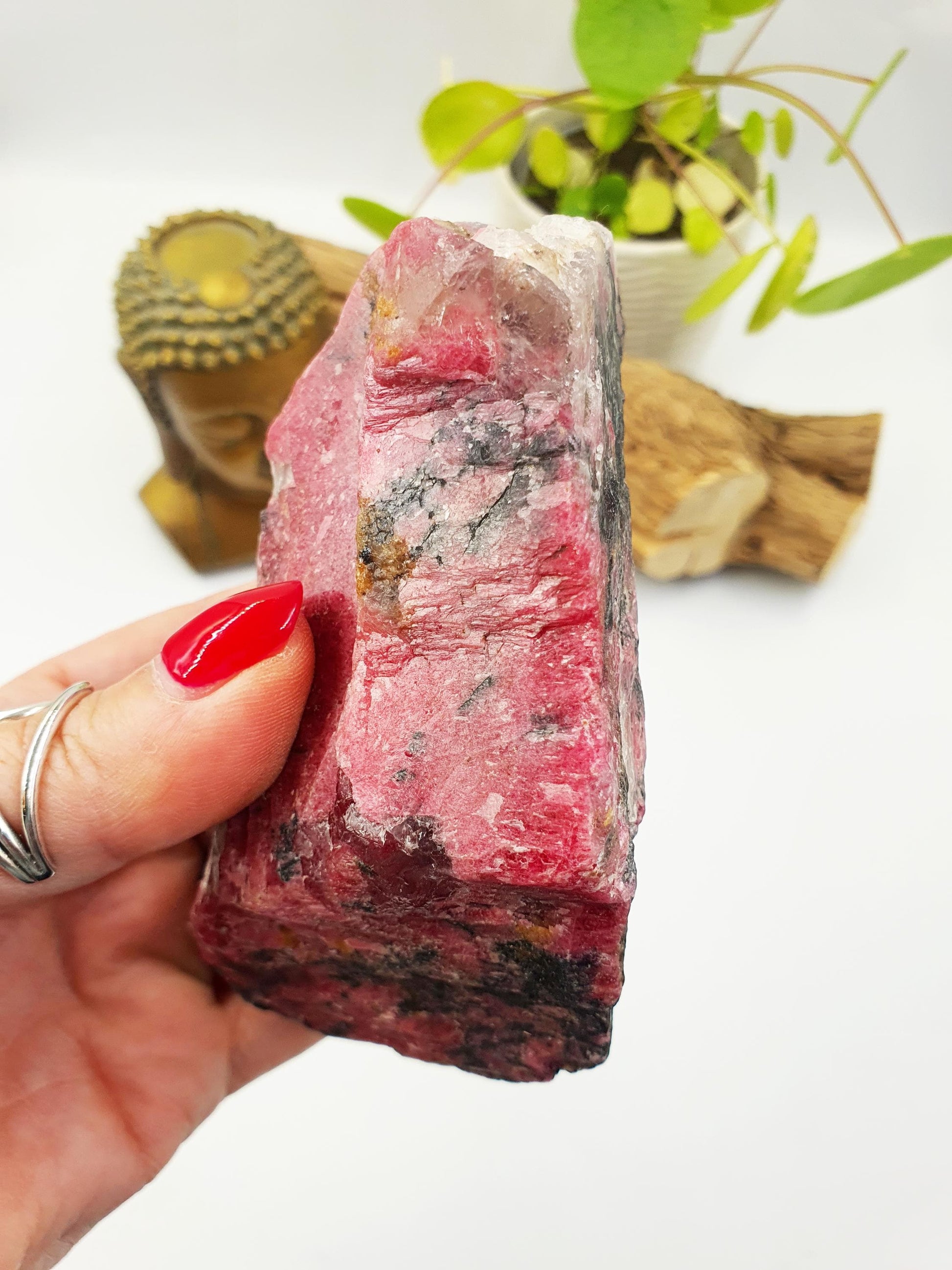 Large Raw Red Rhodonite Specimen - Emotional Healing & Compassion Crystal Chunk, 590g