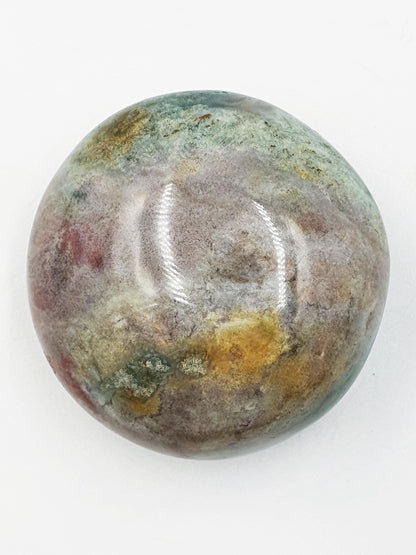 Round Ocean Jasper Palm - Joy & Renewal Healing Crystal - 105g