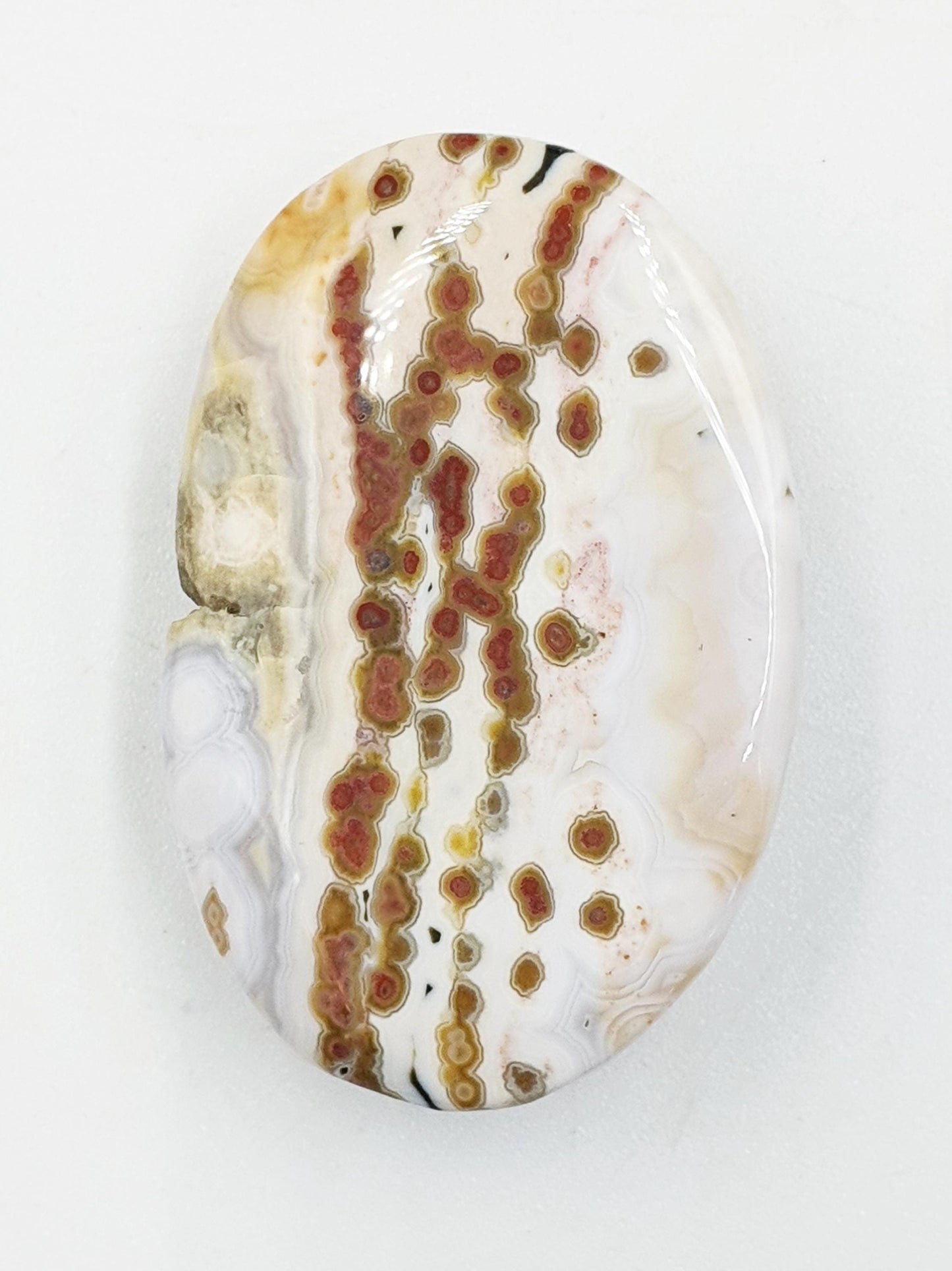 Small Orbicular Ocean Jasper Palm with sparkly drusy pocket - Joy & Renewal Healing Crystal, 25g