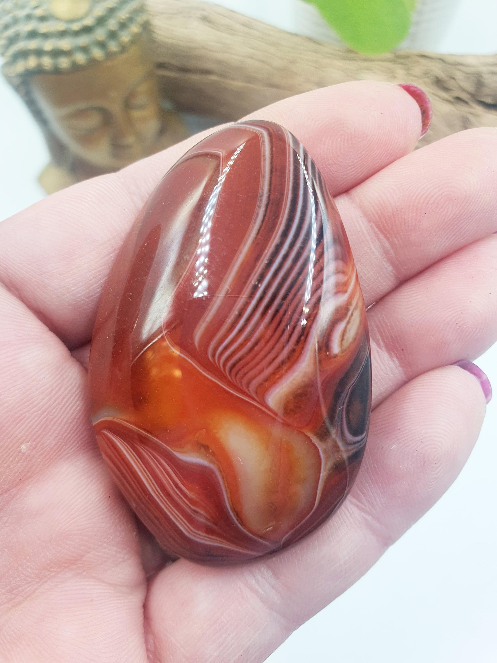 Sardonyx Palm Stone - Strength & Protection Healing, 50g