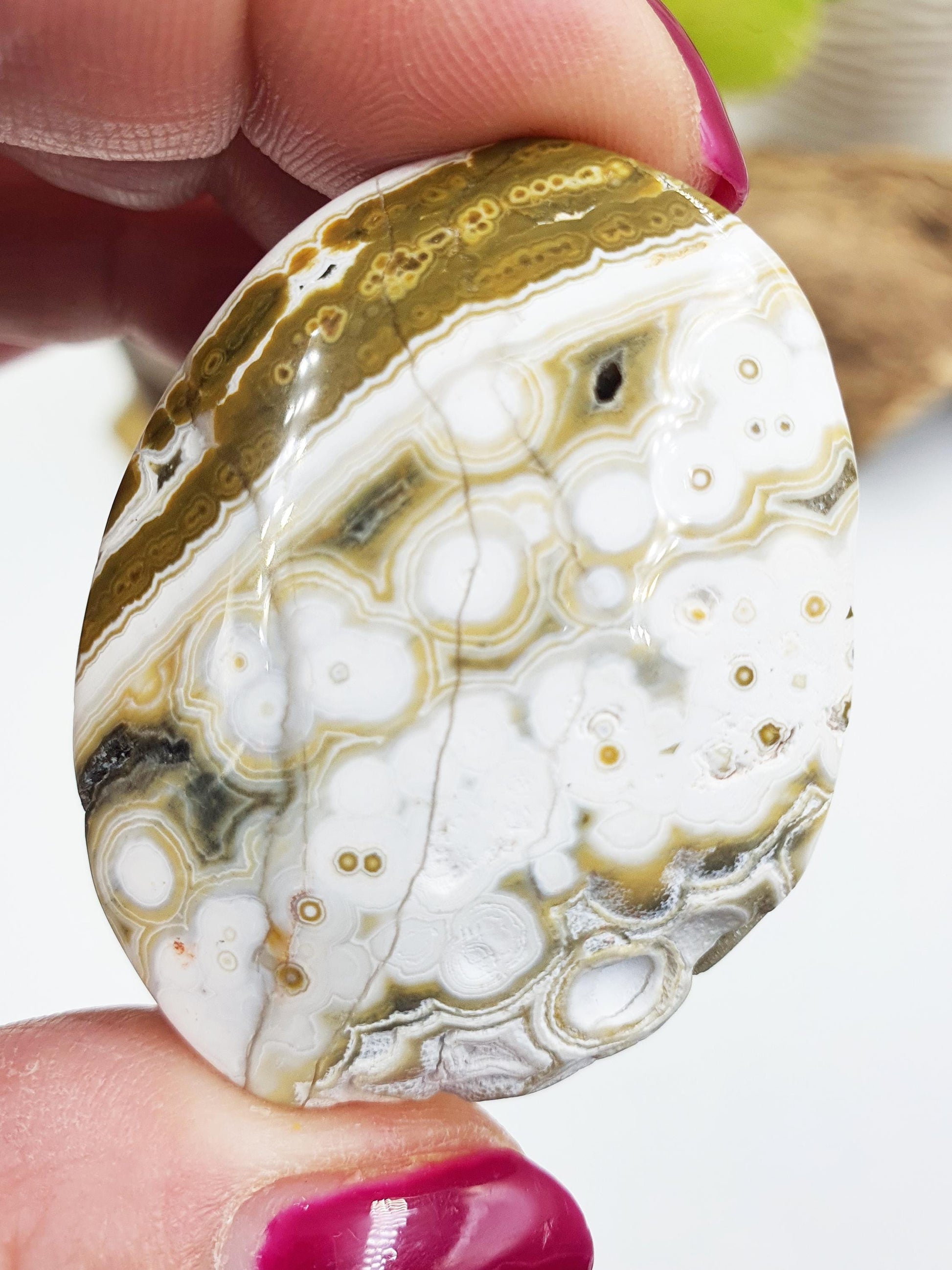 Orbicular Ocean Jasper Palm - Joy & Renewal Healing Crystal, 30g