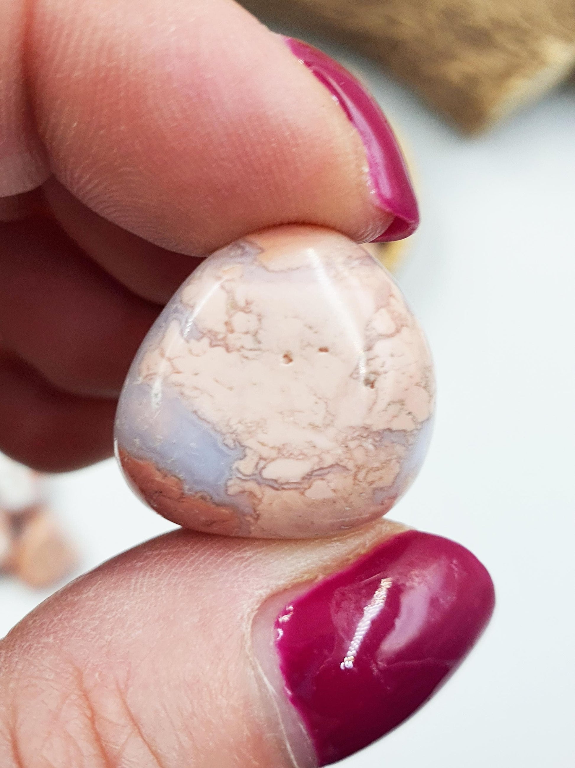 Pink Agate Tumble Stone – Love, Calm & Emotional Balance Healing Crystal, 2-3cm