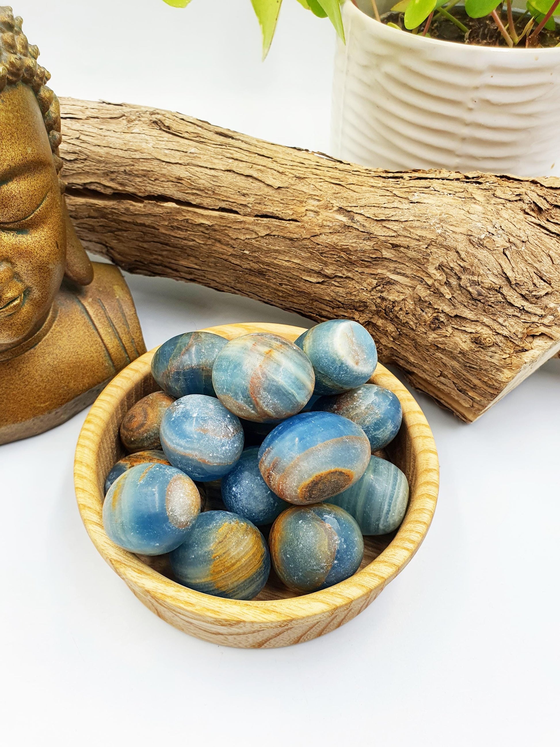 Blue Onyx Tumble Stone - Calming & Strength Healing Crystal