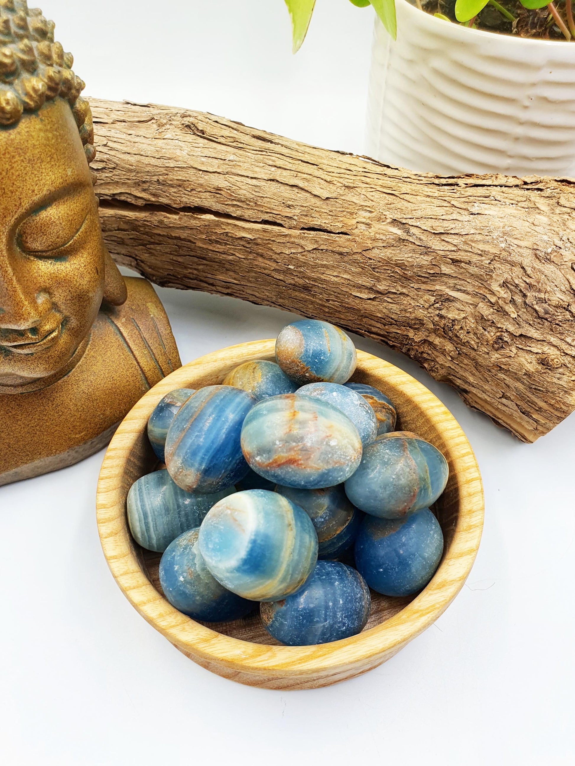 Blue Onyx Tumble Stone - Calming & Strength Healing Crystal