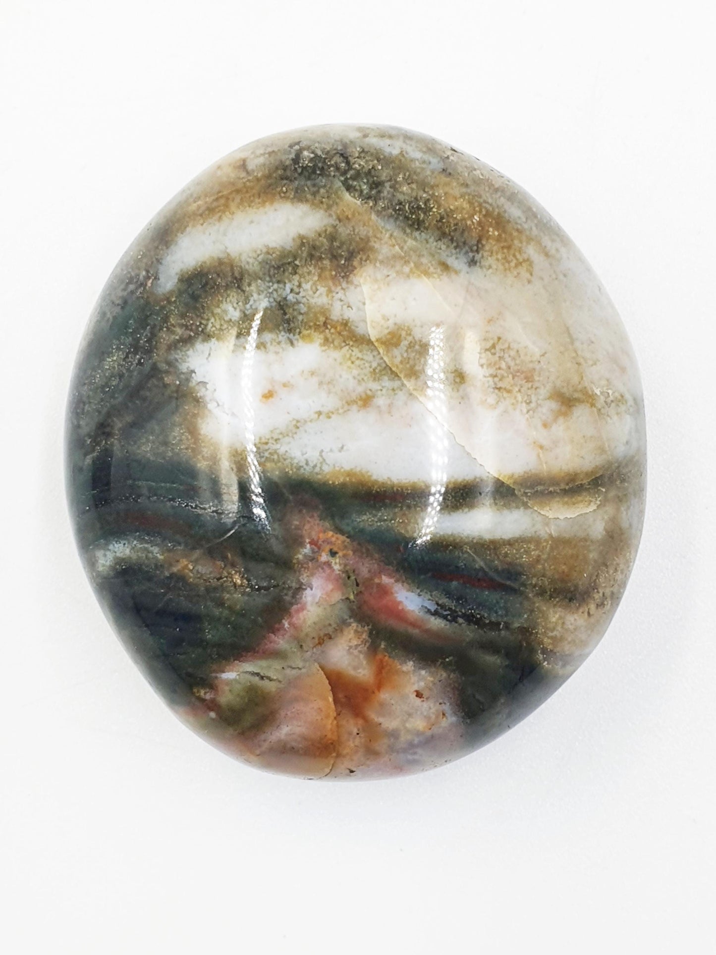 Ocean Jasper Palm with natural pocket- Joy & Renewal Healing Crystal - 80g