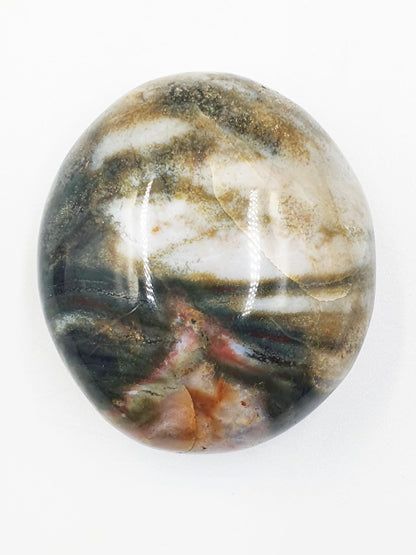 Ocean Jasper Palm with natural pocket- Joy & Renewal Healing Crystal - 80g