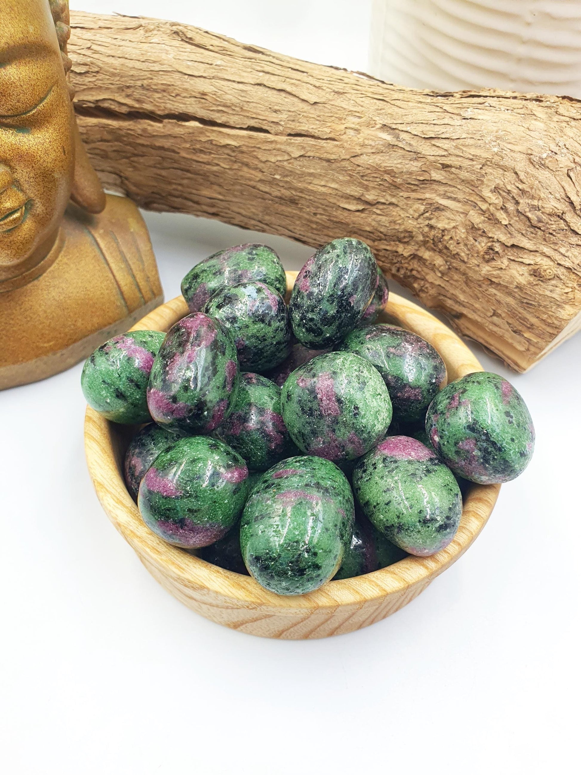 Ruby in Zoisite Tumble Stone - Heart Chakra & Vitality Healing Crystal, 2-3cm