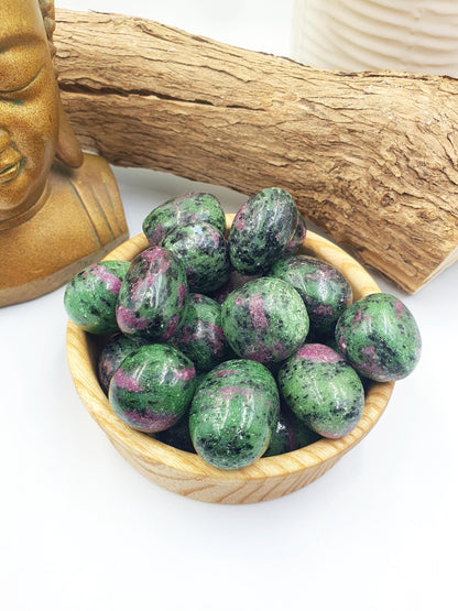 Ruby in Zoisite Tumble Stone - Heart Chakra & Vitality Healing Crystal, 2-3cm