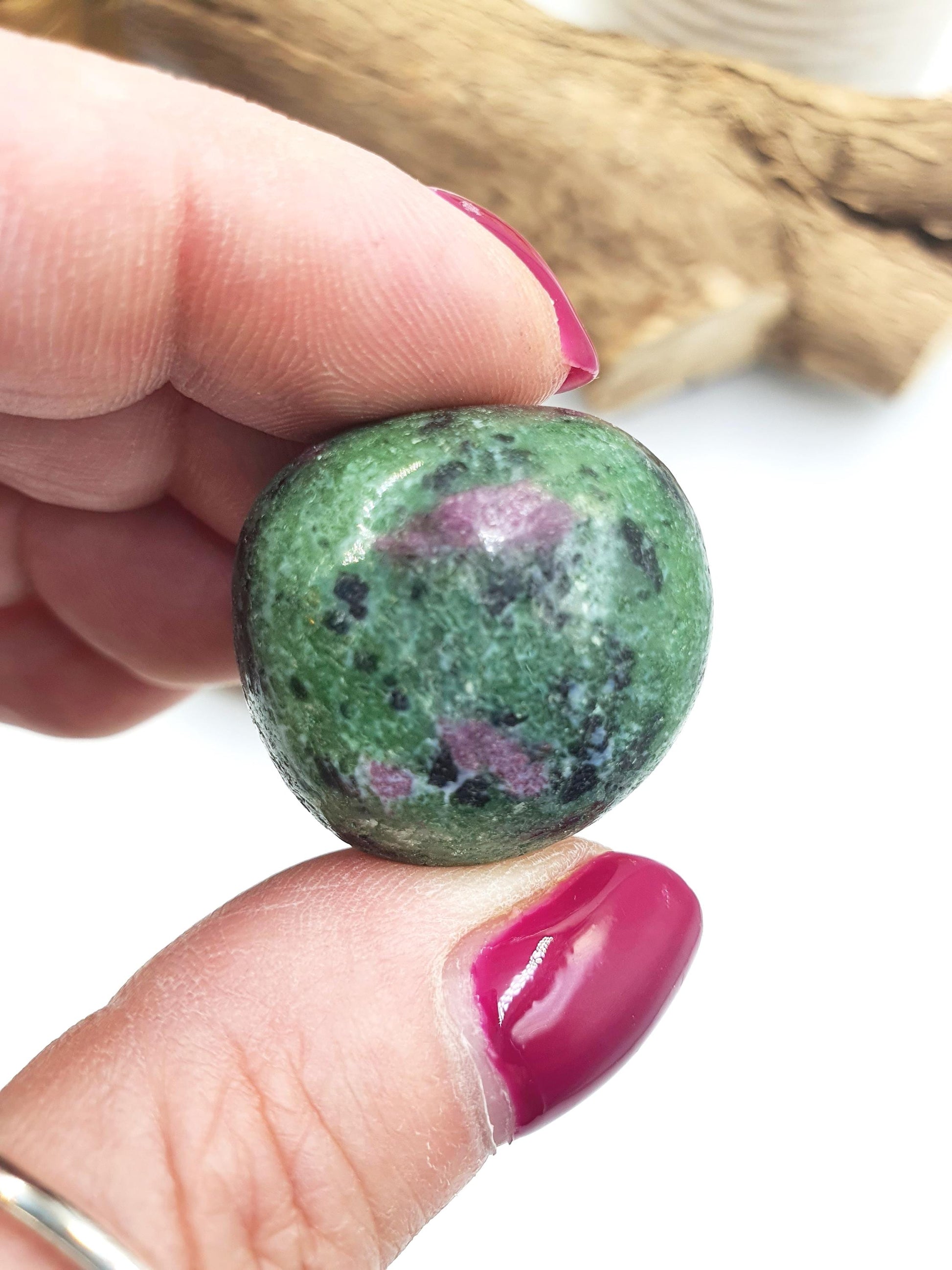 Ruby in Zoisite Tumble Stone - Heart Chakra & Vitality Healing Crystal, 2-3cm