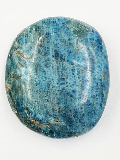Blue Apatite Palm Stone - Motivation & Focus Healing Crystal - 85g