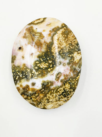 Orbicular Ocean Jasper Palm - Joy & Renewal Healing Crystal - 80g