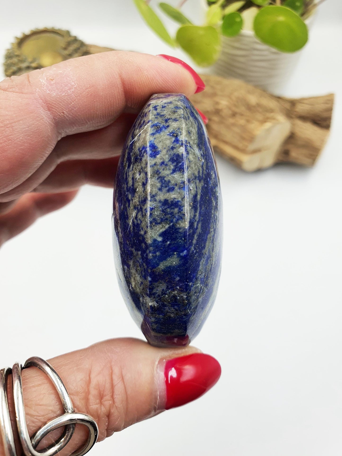 Large Lapis Lazuli Palm Stone - Wisdom & Truth Third Eye Chakra Crystal, 155g