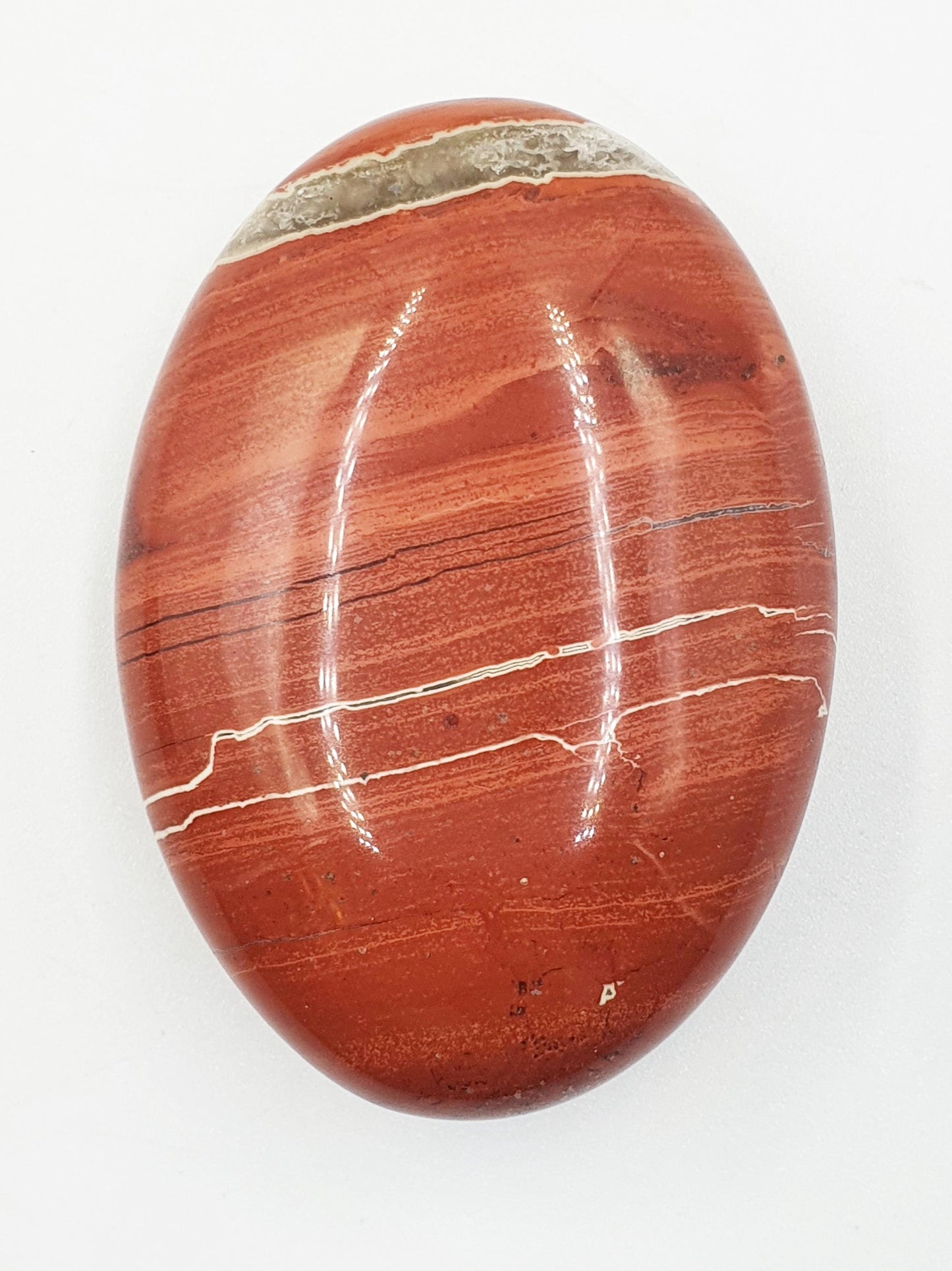 Red Jasper Palm Stone - Grounding & Strength Root Chakra Crystal - 110g