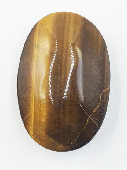 High Grade Yellow Tigers Eye Palm Stone - Protection & Courage Crystal - 75g