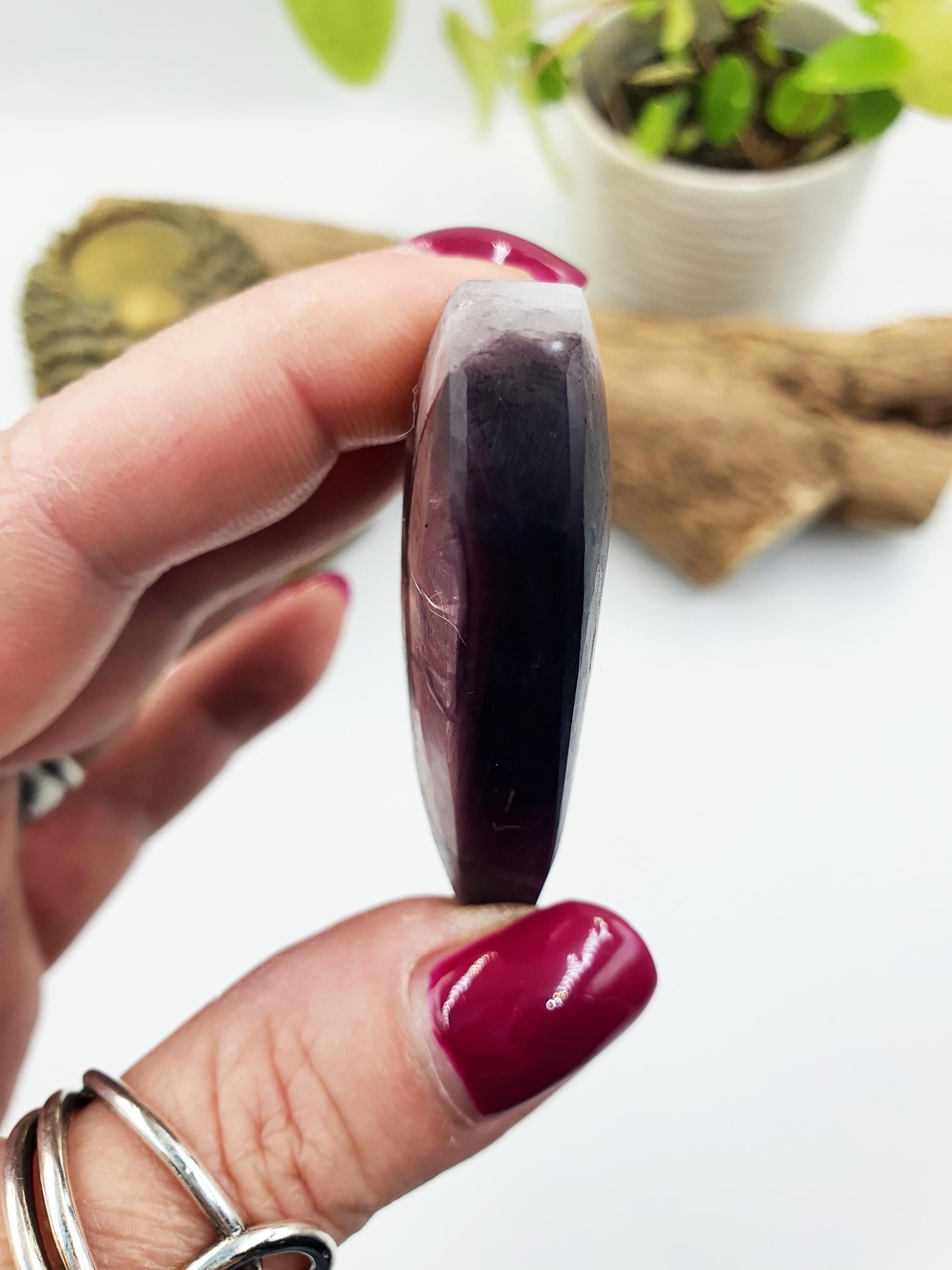 Flashy Purple Mica Crystal Heart - Intuition, Calm & Emotional Balance Crystal Carving - 60g