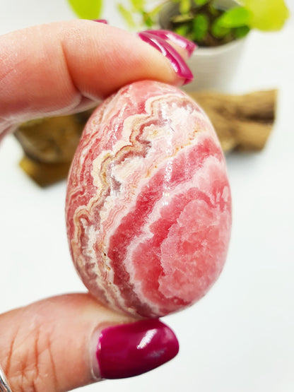 High Grade Rhodochrosite Crystal Egg - Love & Emotional Healing Heart Chakra Crystal Carving - 115g