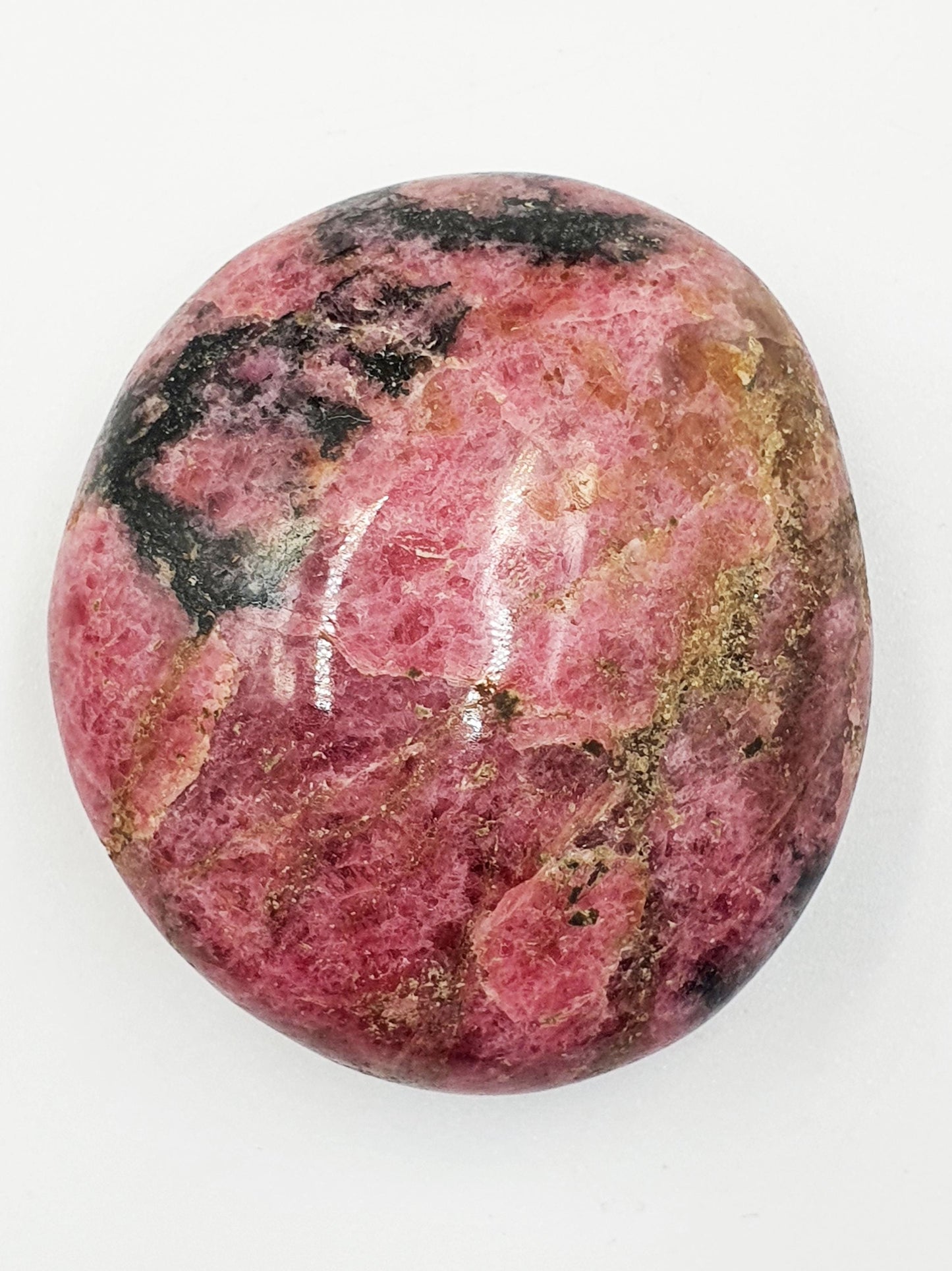Rhodonite Palm Stone - Emotional Healing & Heart Chakra Crystal - 110g