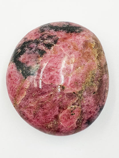 Rhodonite Palm Stone - Emotional Healing & Heart Chakra Crystal - 110g