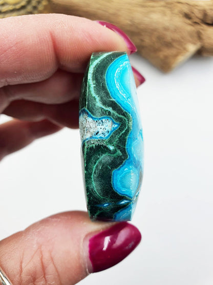 Chrysocolla & Malachite Palm Stone – Healing, Transformation and Emotional Balance Crystal, 55g