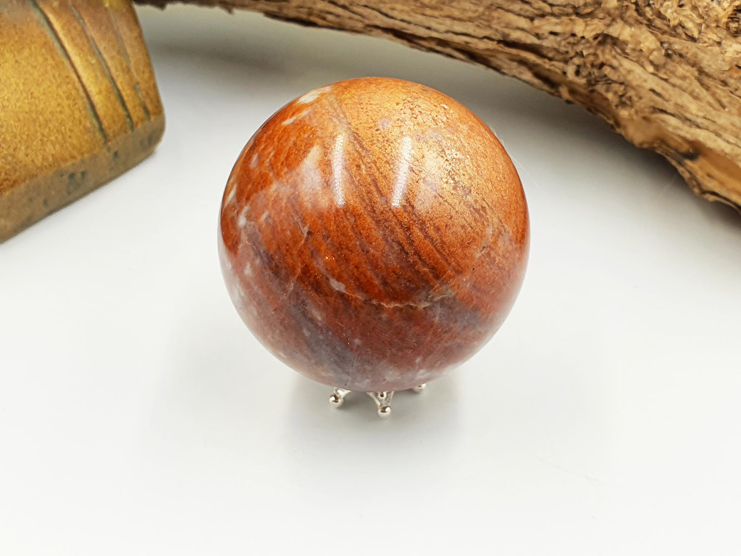 Rare Sunstone and Cordierite (Also known as Iolite) Sphere – Joy, Intuition & Inner Strength Healing Crystal Ball, 47mm