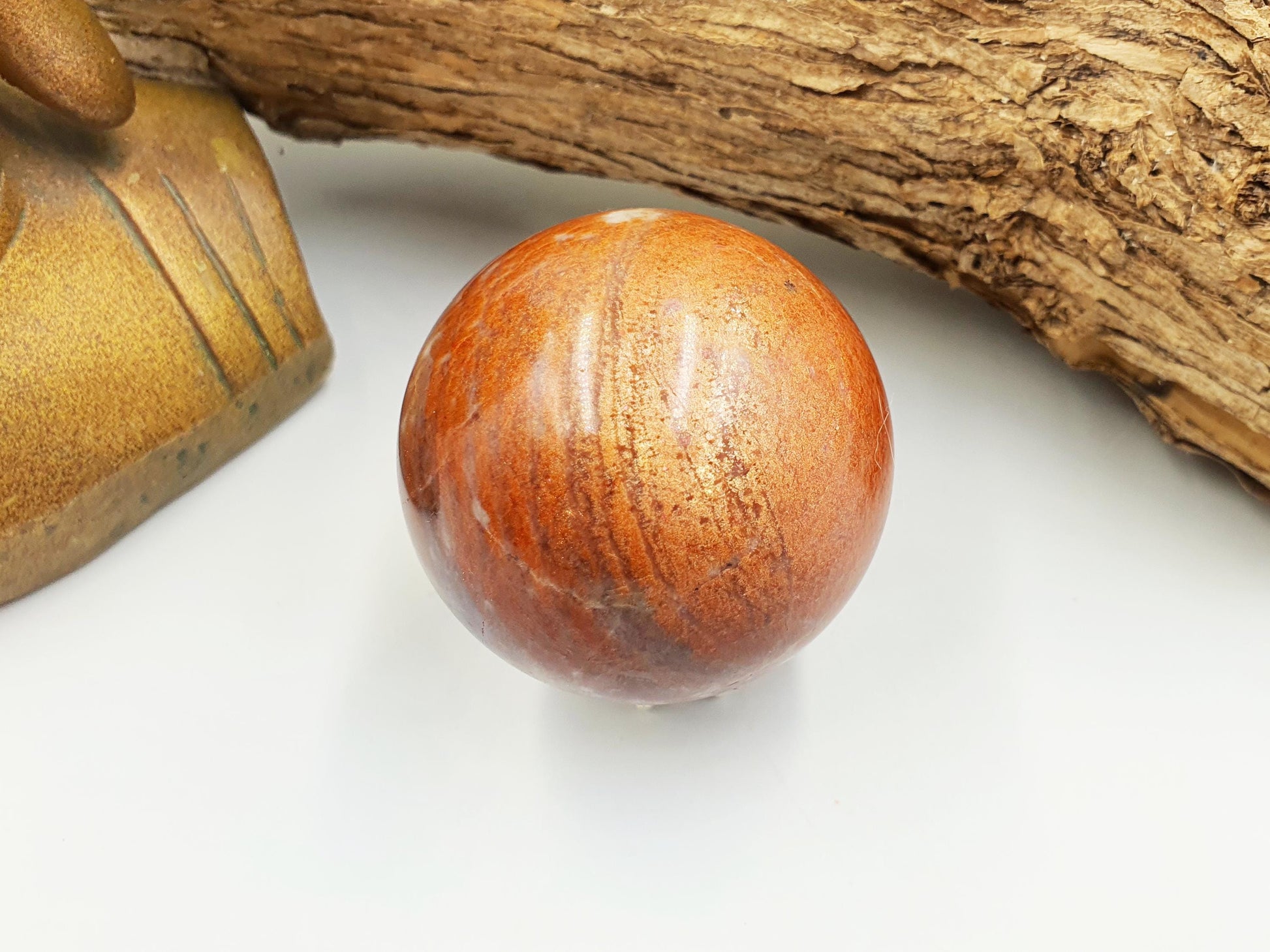 Rare Sunstone and Cordierite (Also known as Iolite) Sphere – Joy, Intuition & Inner Strength Healing Crystal Ball, 47mm