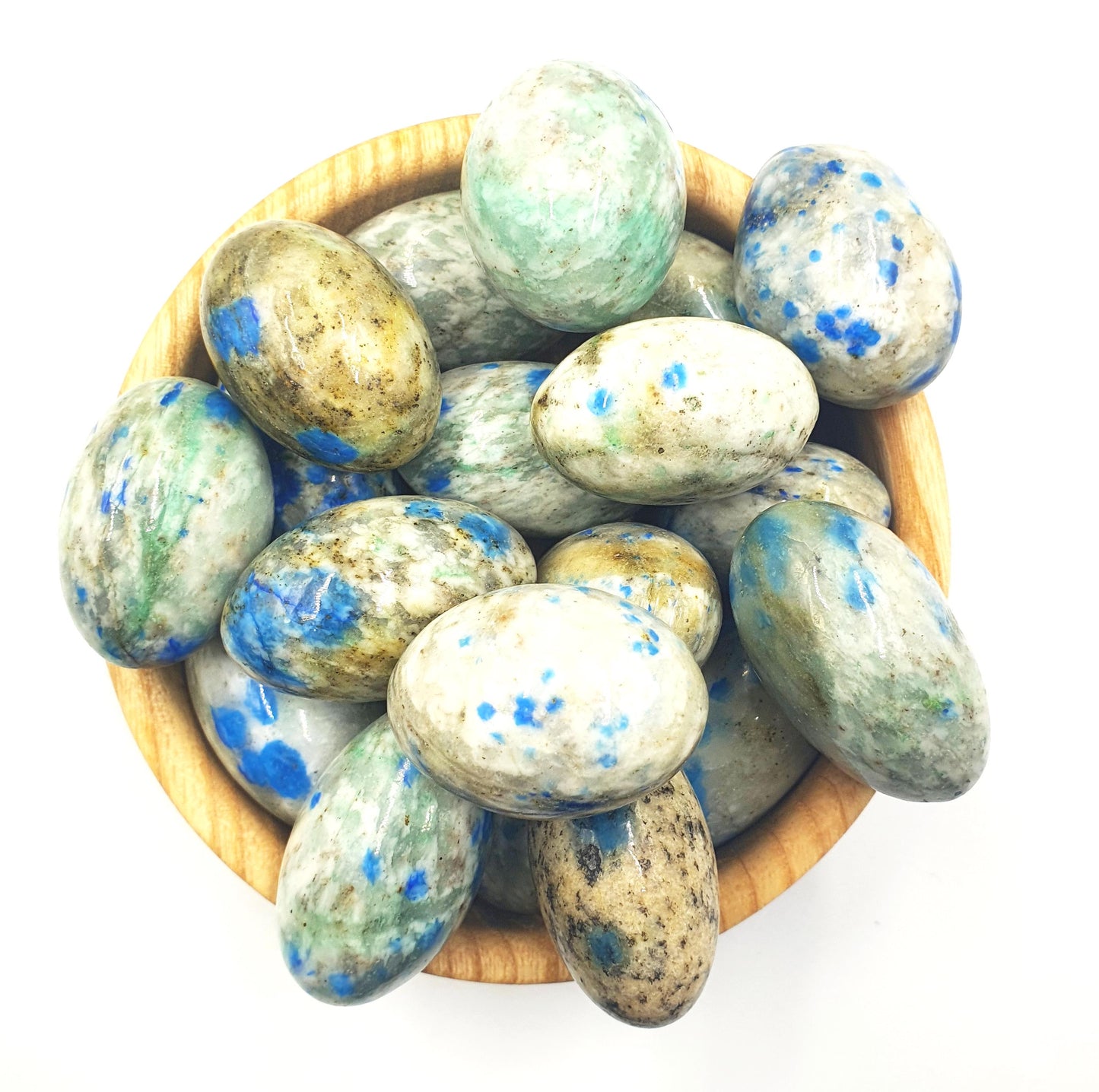 K2 Jasper Tumble Stones – Balance, Insight & Grounding Healing Crystals (Azurite in Granite), 3-4cm