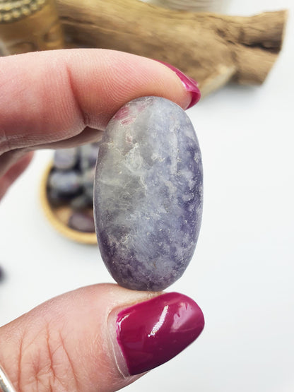 Unicorn Stone Tumble Stone (Pegmatite) – Calm, Comfort & Emotional Healing Crystal Mix (Lepidolite, Pink Tourmaline, Smoky Quartz), 3-4cm