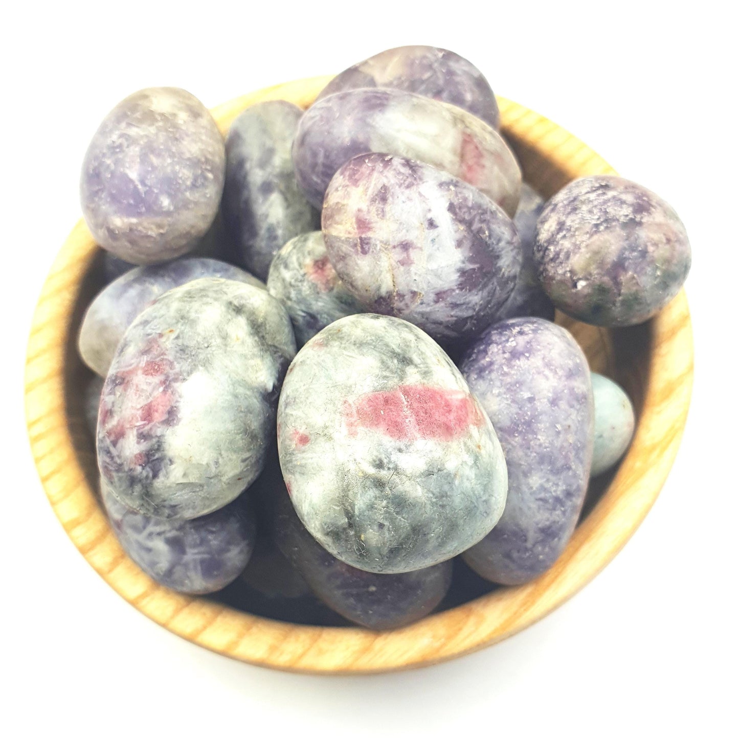 Unicorn Stone Tumble Stone (Pegmatite) – Calm, Comfort & Emotional Healing Crystal Mix (Lepidolite, Pink Tourmaline, Smoky Quartz), 3-4cm