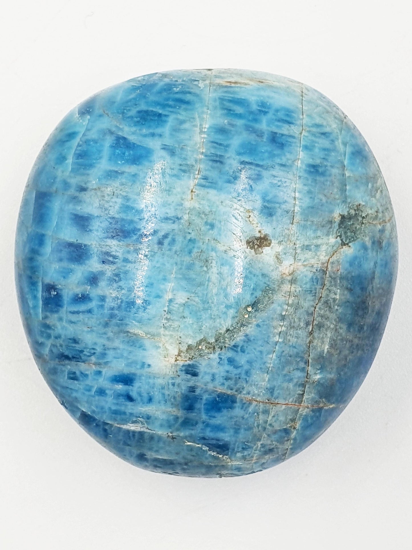 Blue Apatite Palm Stone - Motivation & Focus Healing Crystal - 100g