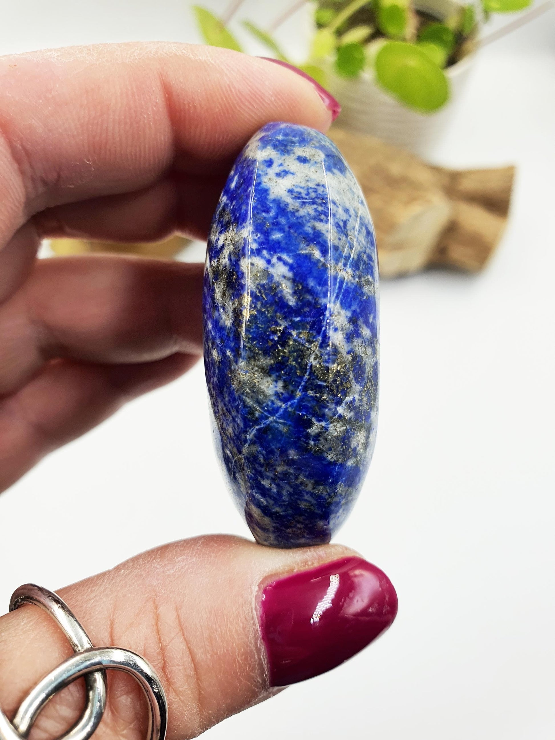 Lapis Lazuli Palm Stone - Wisdom & Truth Third Eye Chakra Crystal, 70g