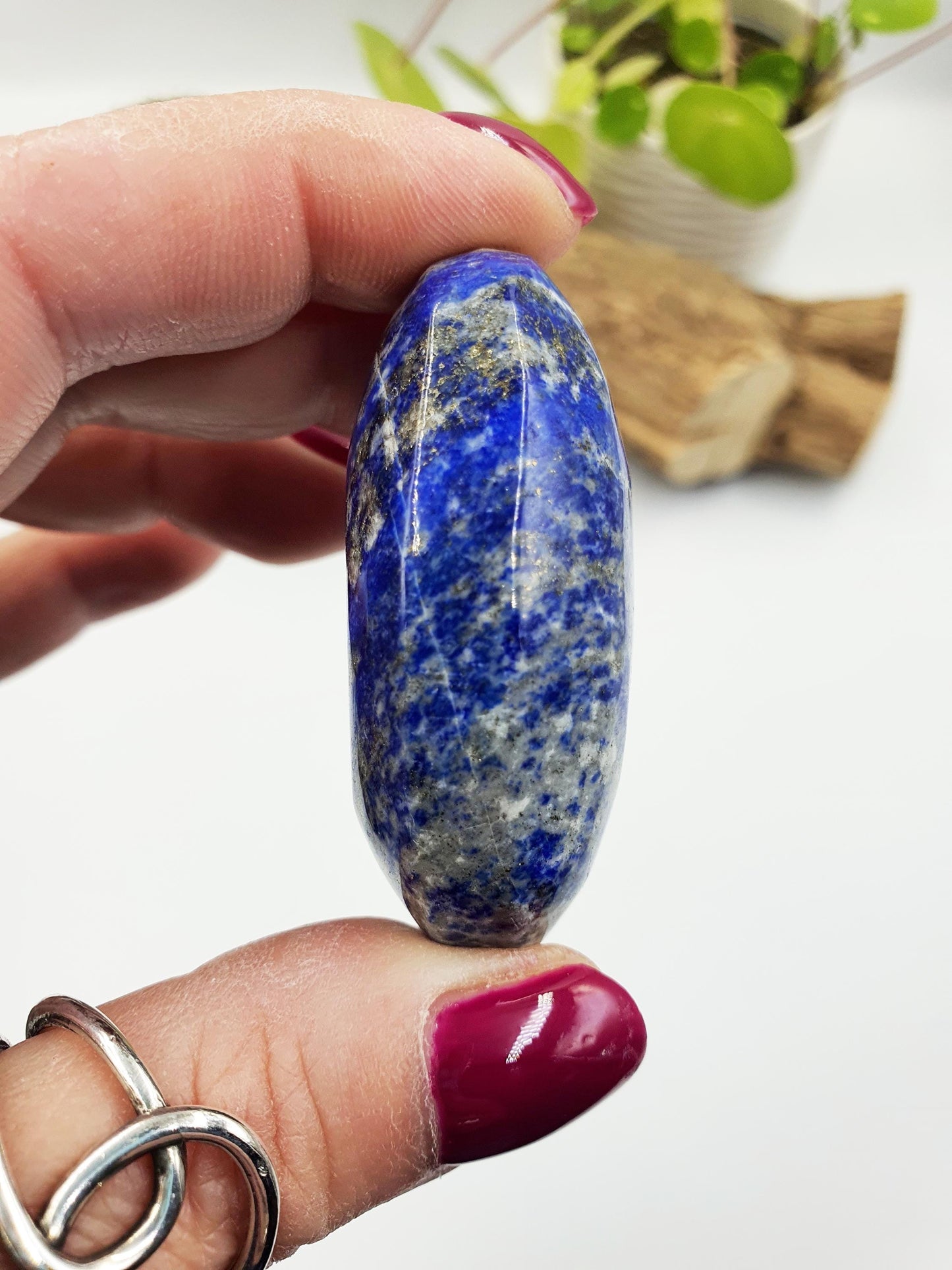Lapis Lazuli Palm Stone - Wisdom & Truth Third Eye Chakra Crystal, 70g