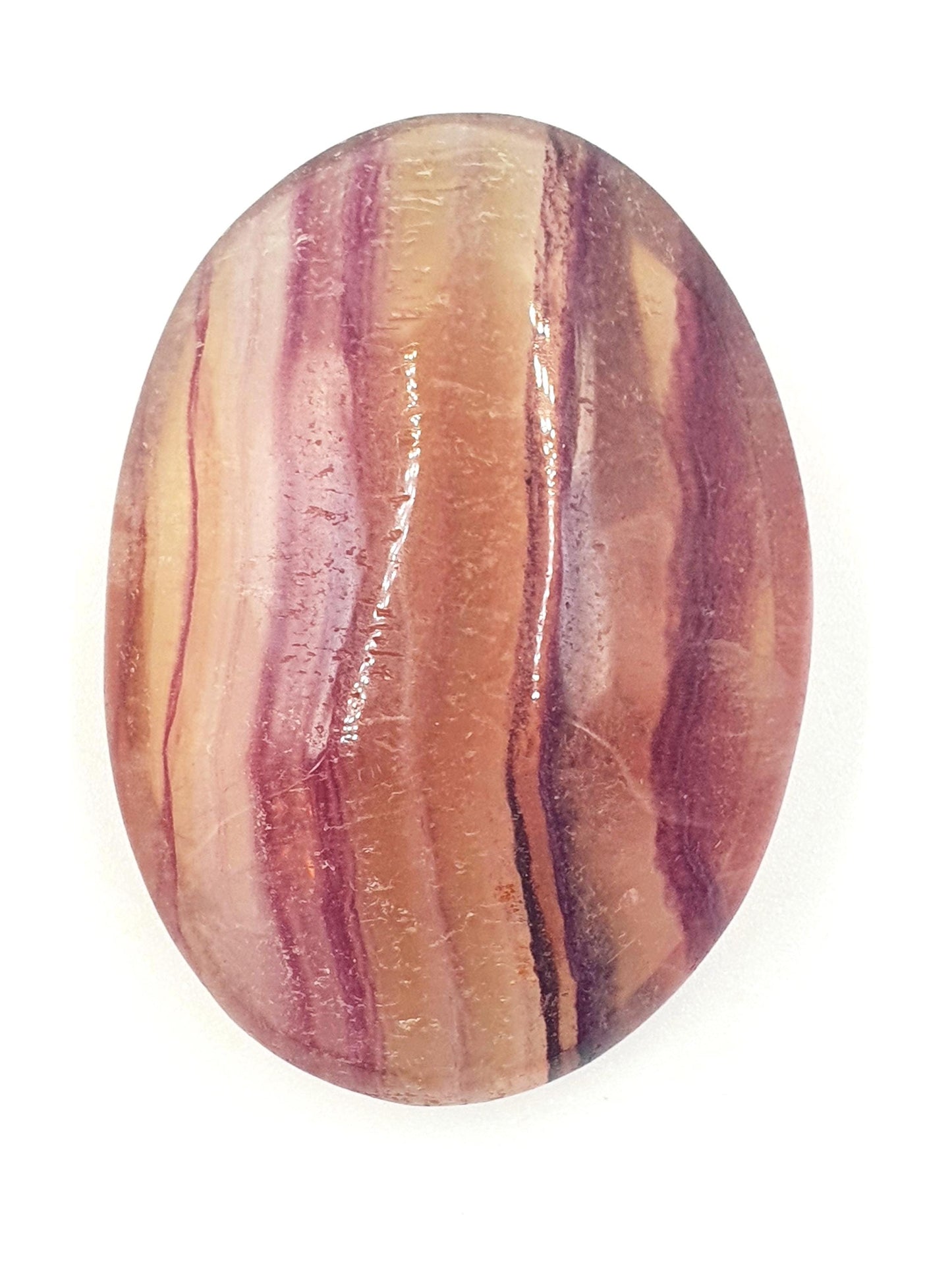 High Grade Rainbow Fluorite Palm Stone - Focus and Clarity Healing Crystal - 90g