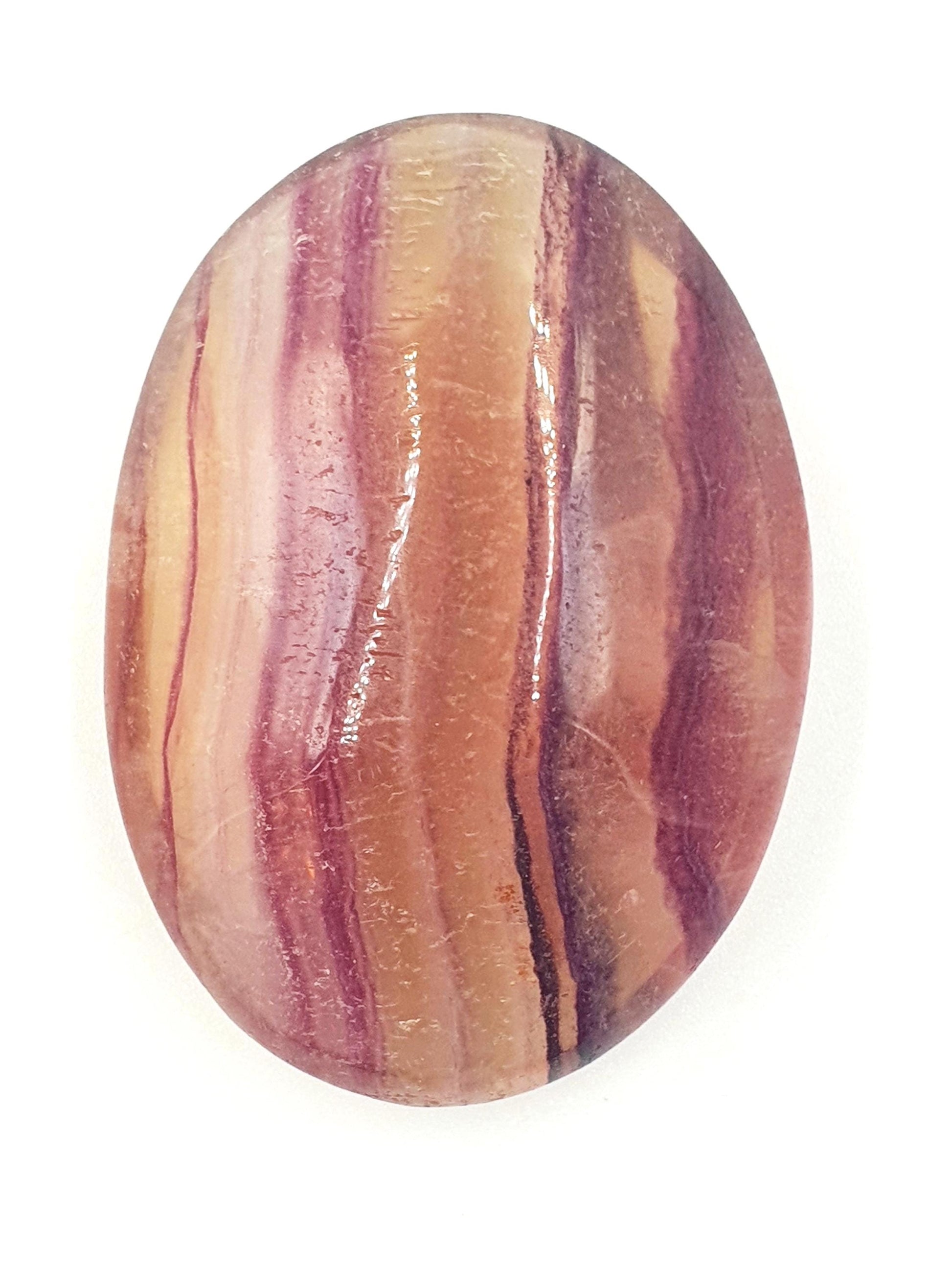 High Grade Rainbow Fluorite Palm Stone - Focus and Clarity Healing Crystal - 90g