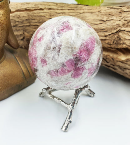 Plum Tourmaline Sphere (Rubellite)- Rare Emotional Healing & Spiritual Growth Crystal Ball - 56mm