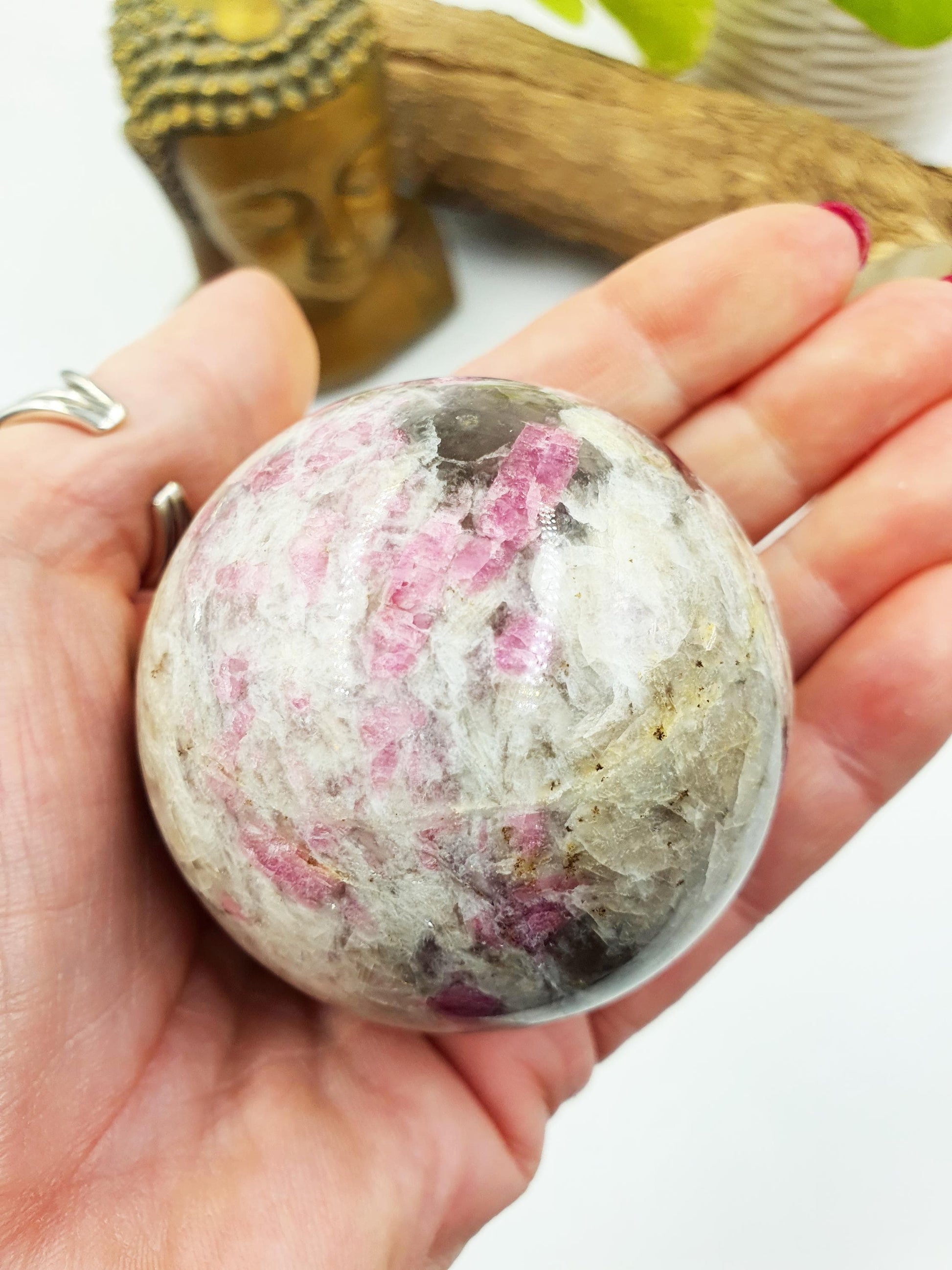 Plum Tourmaline Sphere (Rubellite)- Rare Emotional Healing & Spiritual Growth Crystal Ball - 56mm