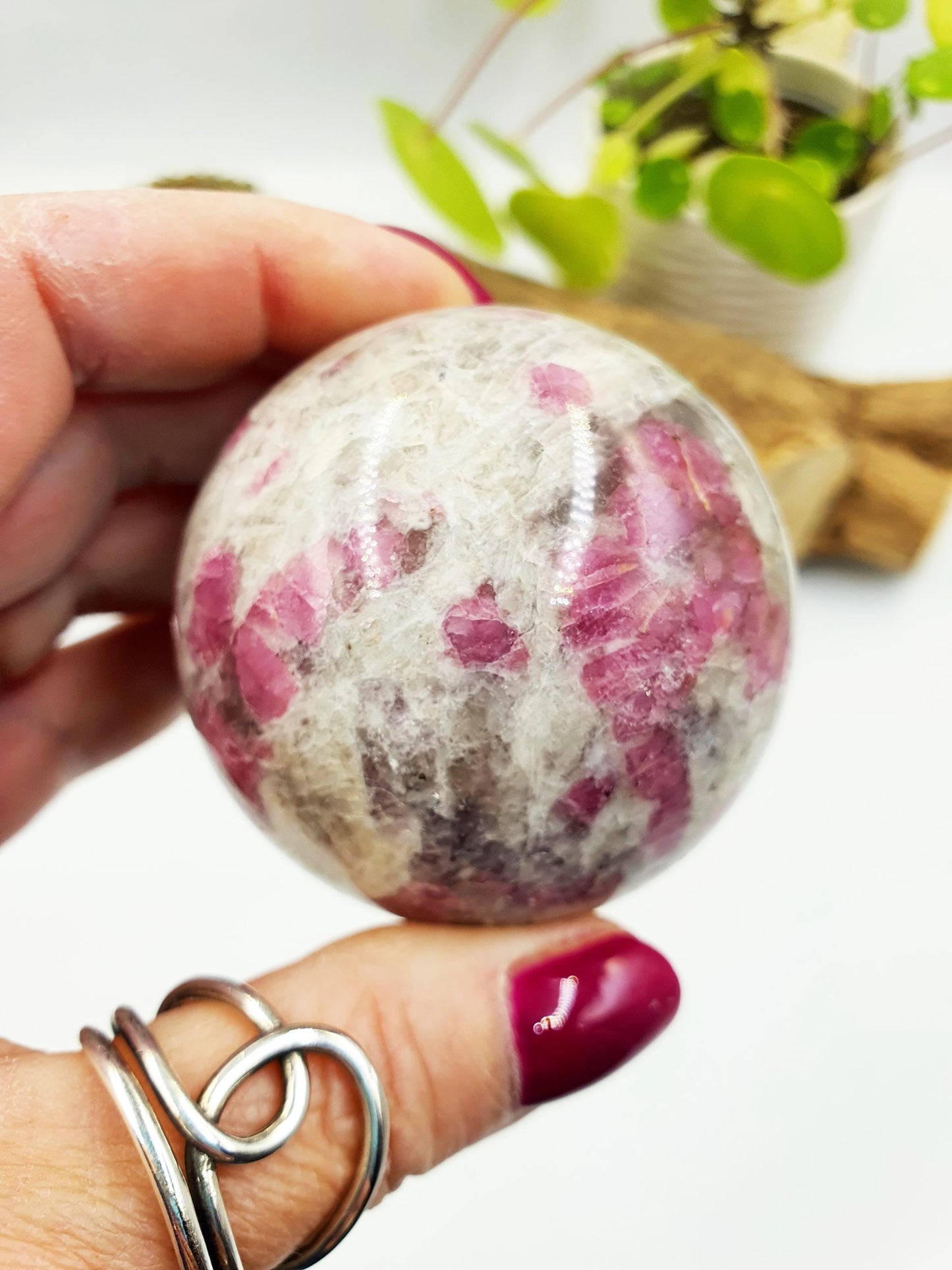 Plum Tourmaline Sphere (Rubellite)- Rare Emotional Healing & Spiritual Growth Crystal Ball - 56mm
