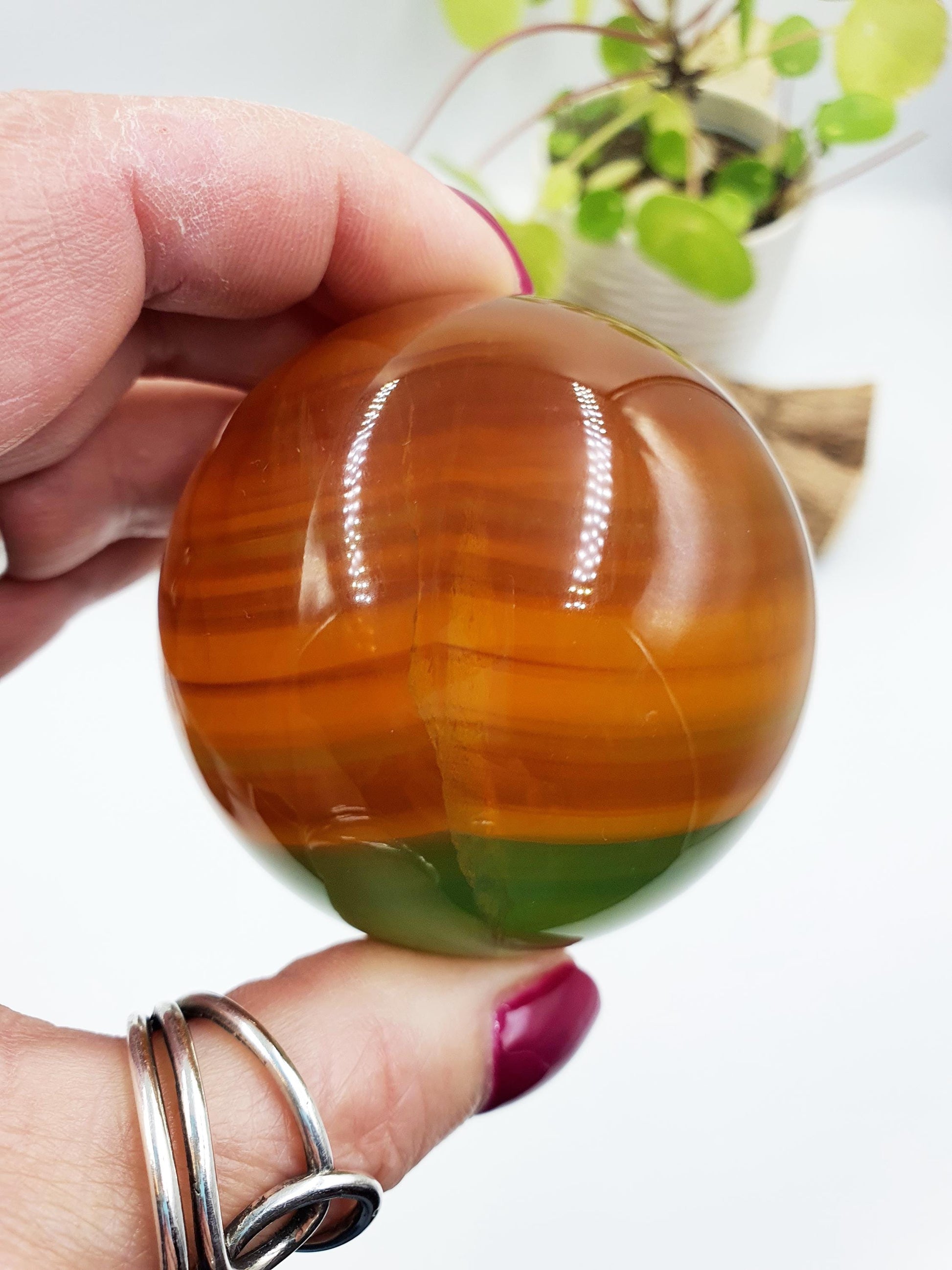 Yellow and Green Fluorite Sphere - Focus and Clarity Healing Crystal Ball, 61mm