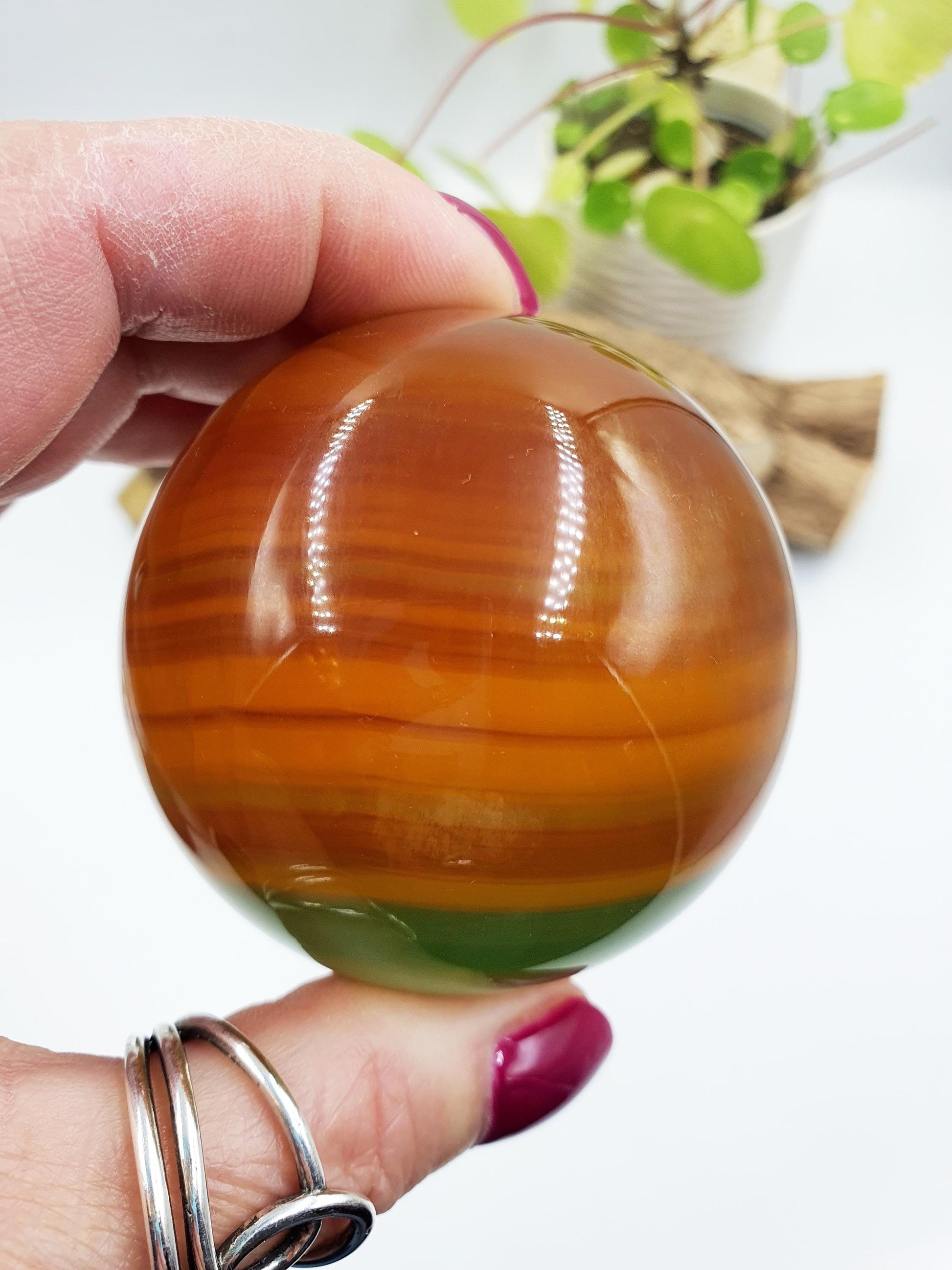 Yellow and Green Fluorite Sphere - Focus and Clarity Healing Crystal Ball, 61mm