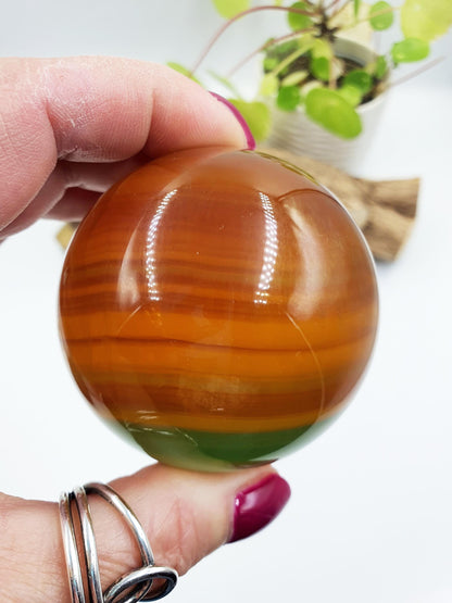 Yellow and Green Fluorite Sphere - Focus and Clarity Healing Crystal Ball, 61mm