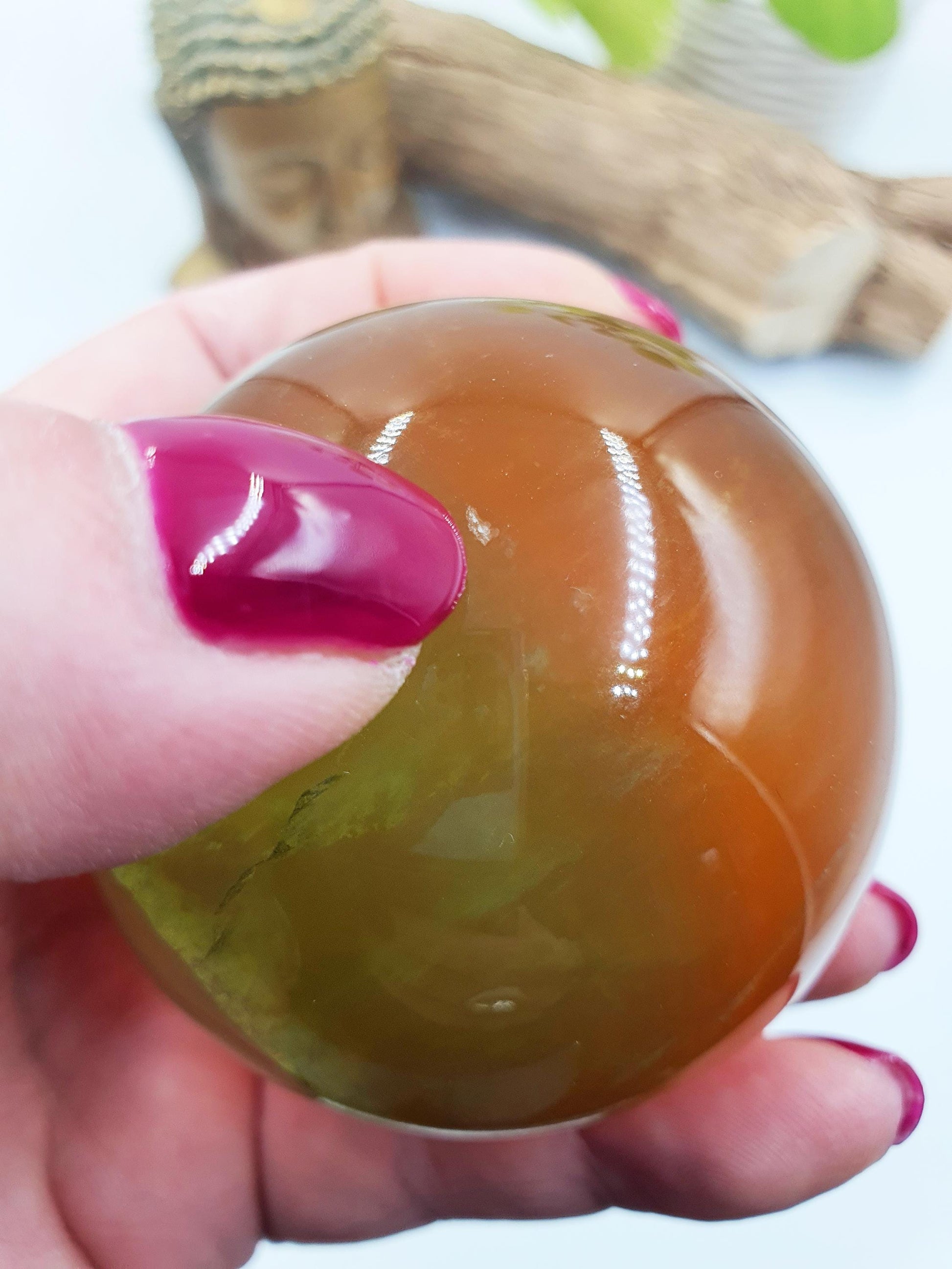 Yellow and Green Fluorite Sphere - Focus and Clarity Healing Crystal Ball, 61mm