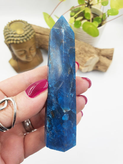 Blue Apatite Tower - Inspiration, Focus & Motivation Crystal Point, 95g