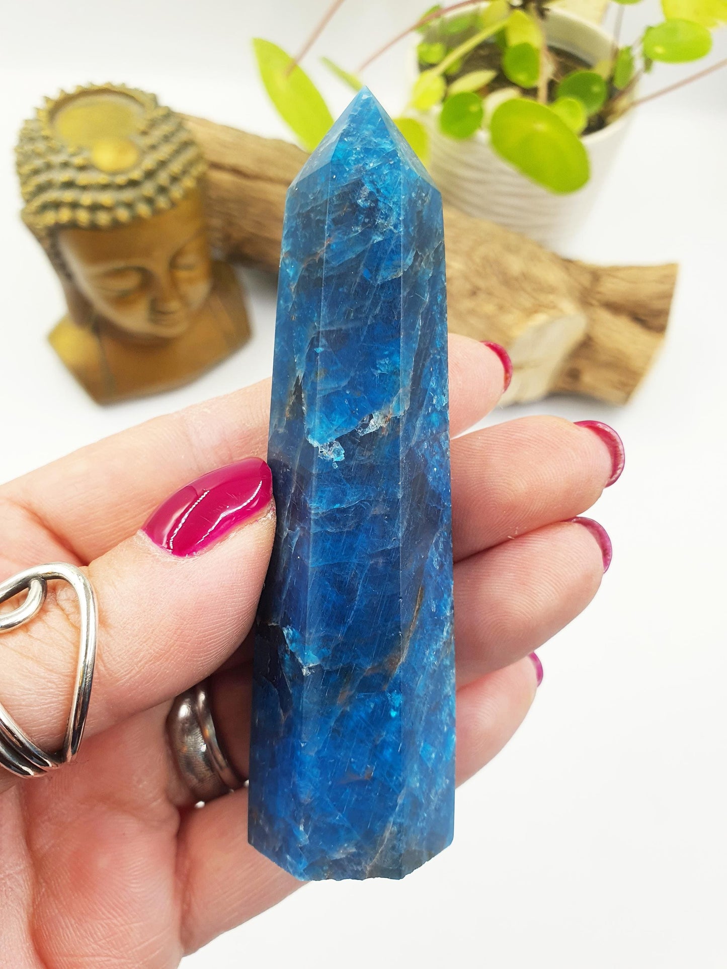 Blue Apatite Tower - Inspiration, Focus & Motivation Crystal Point, 95g