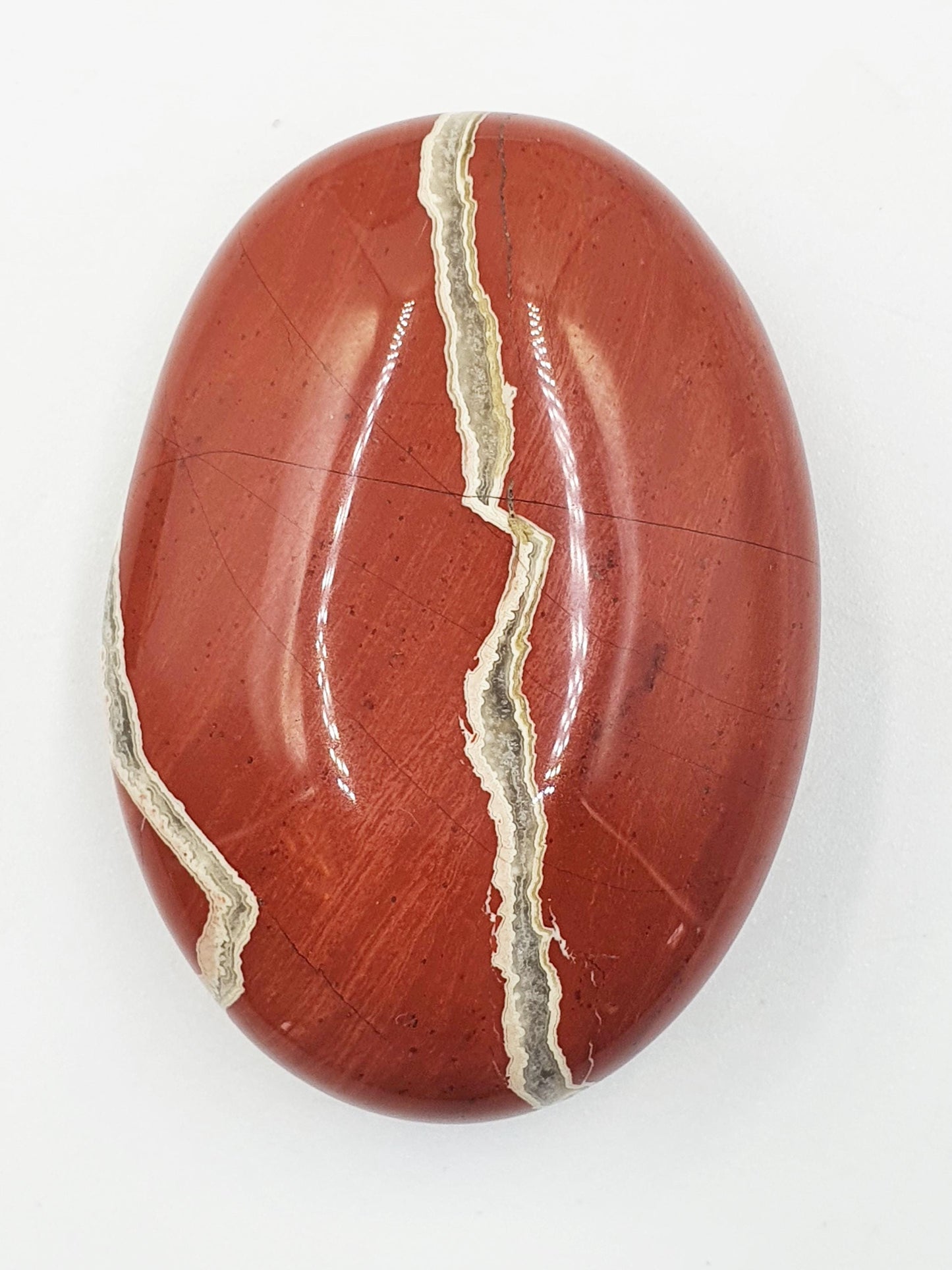 Red Jasper Palm Stone - Grounding & Strength Root Chakra Crystal, 105g