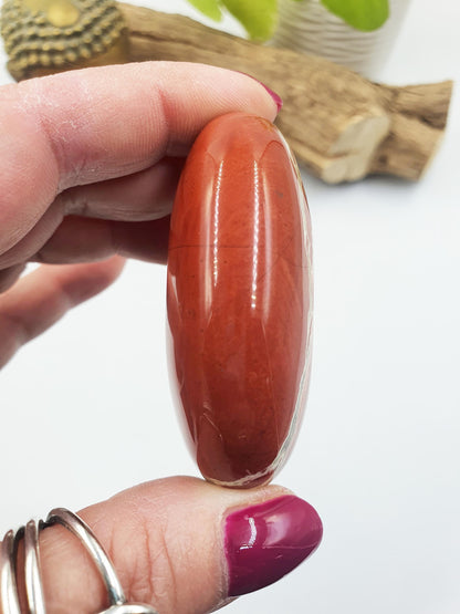 Red Jasper Palm Stone - Grounding & Strength Root Chakra Crystal, 105g